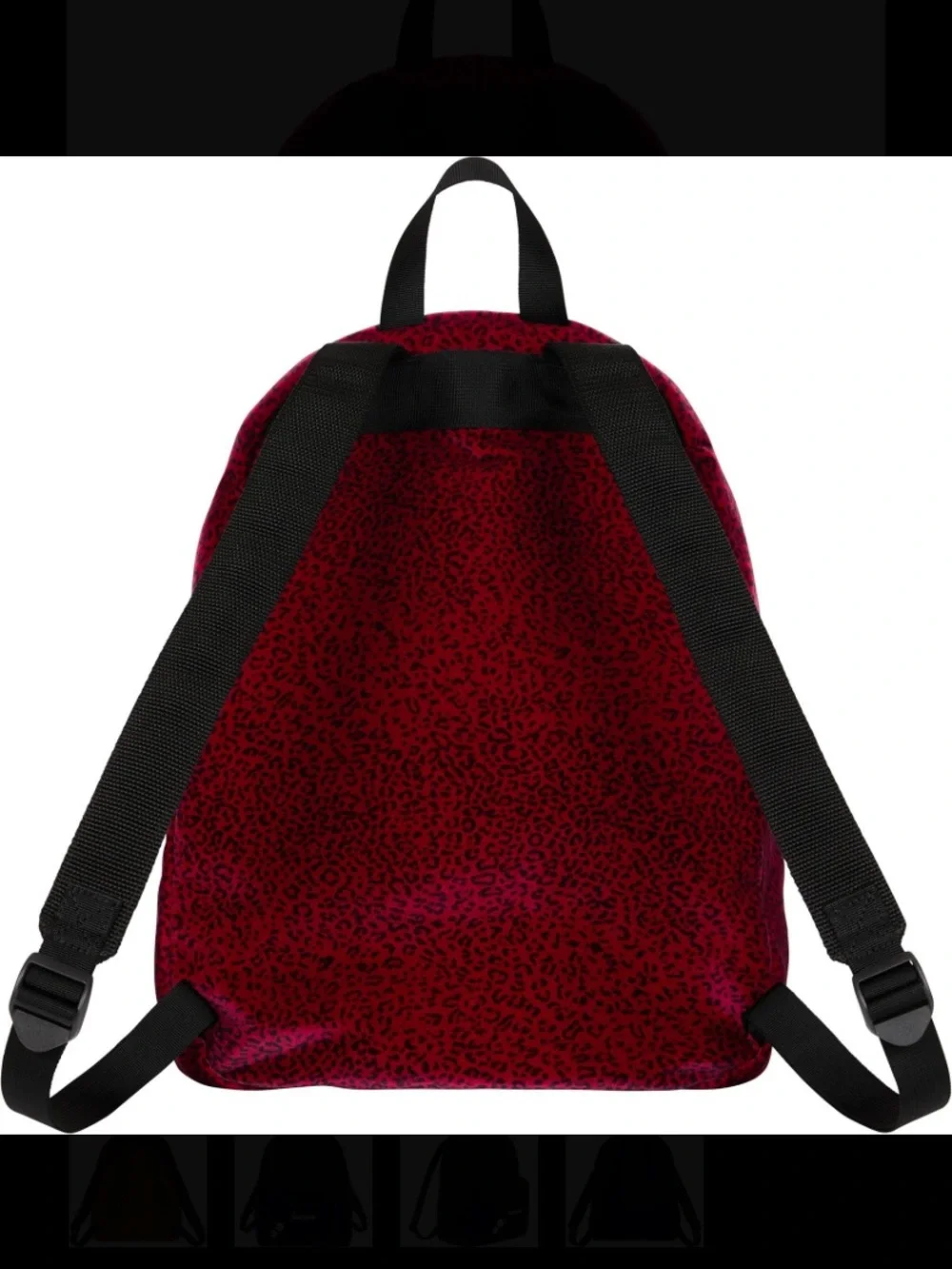 Supreme Red Leopard Velvet Backpack